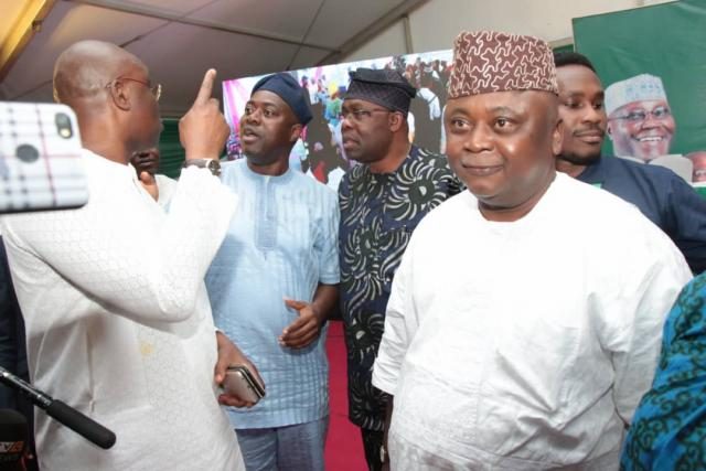 Hon Ladi Adebutu with Ekiti State Former Governor Ayodele Fayose and others