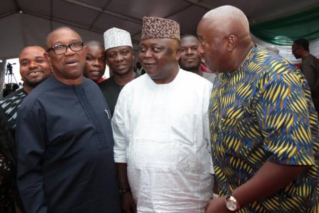 Hon Ladi Adebutu with PDP Vice Presidential Candidate Peter Obi and others