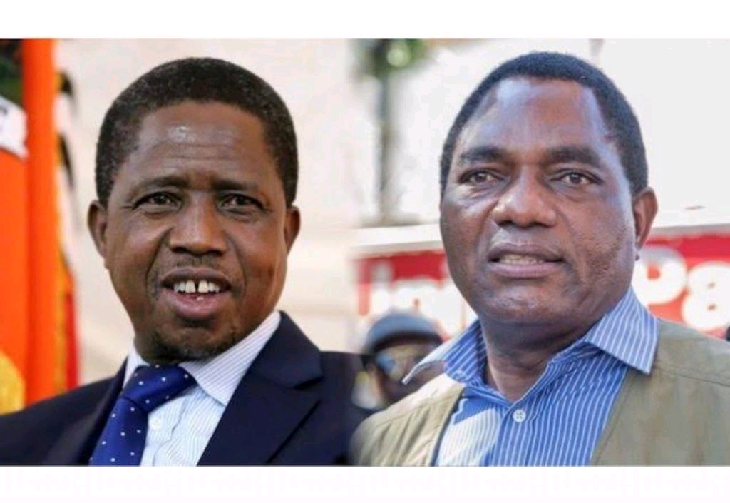 Hakainde Hichilema and Edgar Lungu