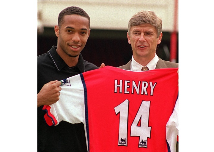 Picture of Thierry Henry when he joined The Arsenal in 1999